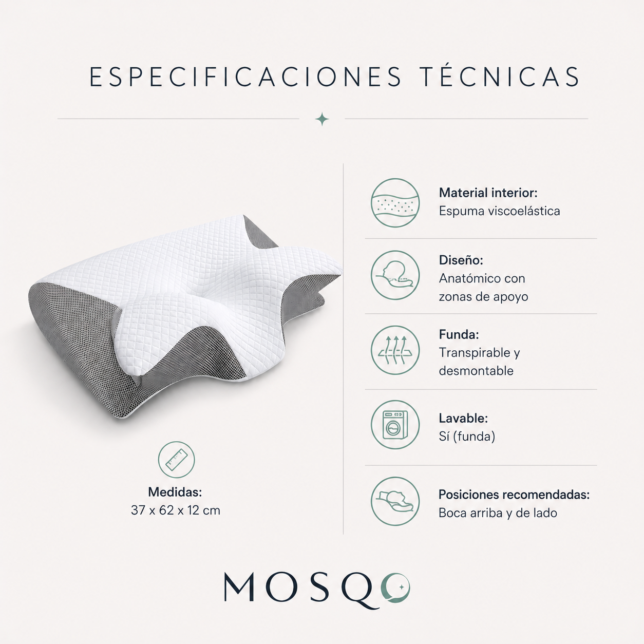 Almohada cervical ergonómica - MOSQO