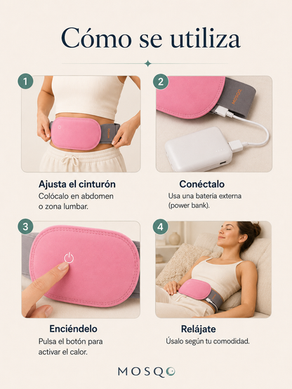 Cinturon calefactado para dolores menstruales y cólicos - MOSQO
